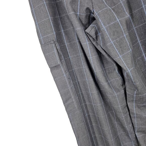 We-ar4 The Freestyle Cargo Pants Dark Blue Wool Plaid Wide Leg Drawstring Size M - Picture 6 of 10